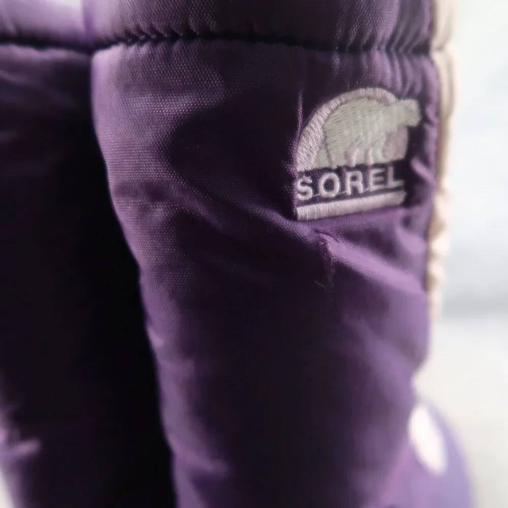 Sorel Shoes Kids 6 Boot Winter Snow Cub Purple Pull On Lined Warm Active Outdoor
